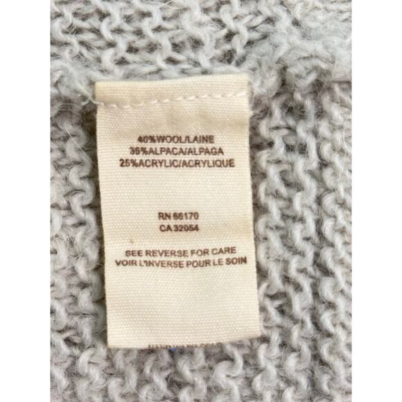 Free People Gray Textured V Neck Alpaca Wool Blend Sweater Size XS - Picture 9 of 10